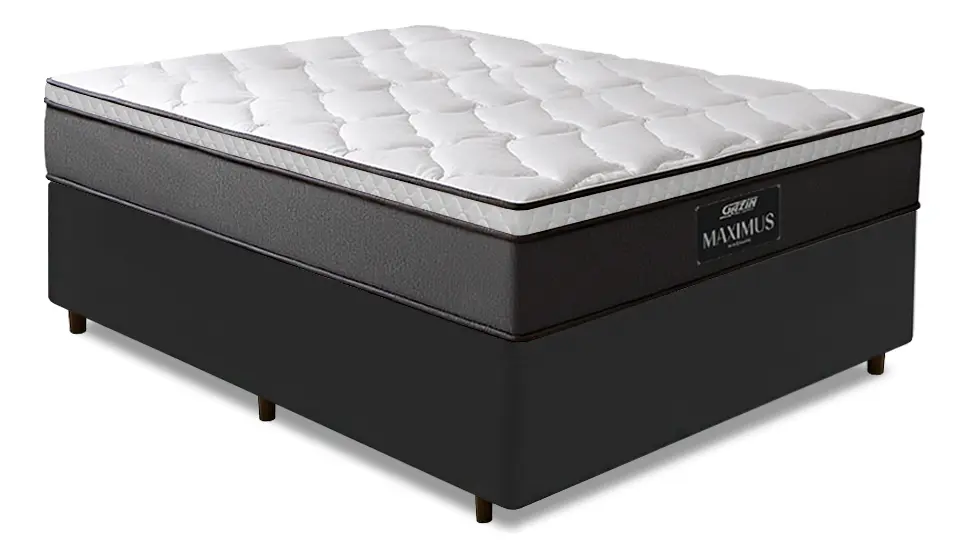 Cama Box Casal Gazin Maximus Molas Ensacadas Cinza