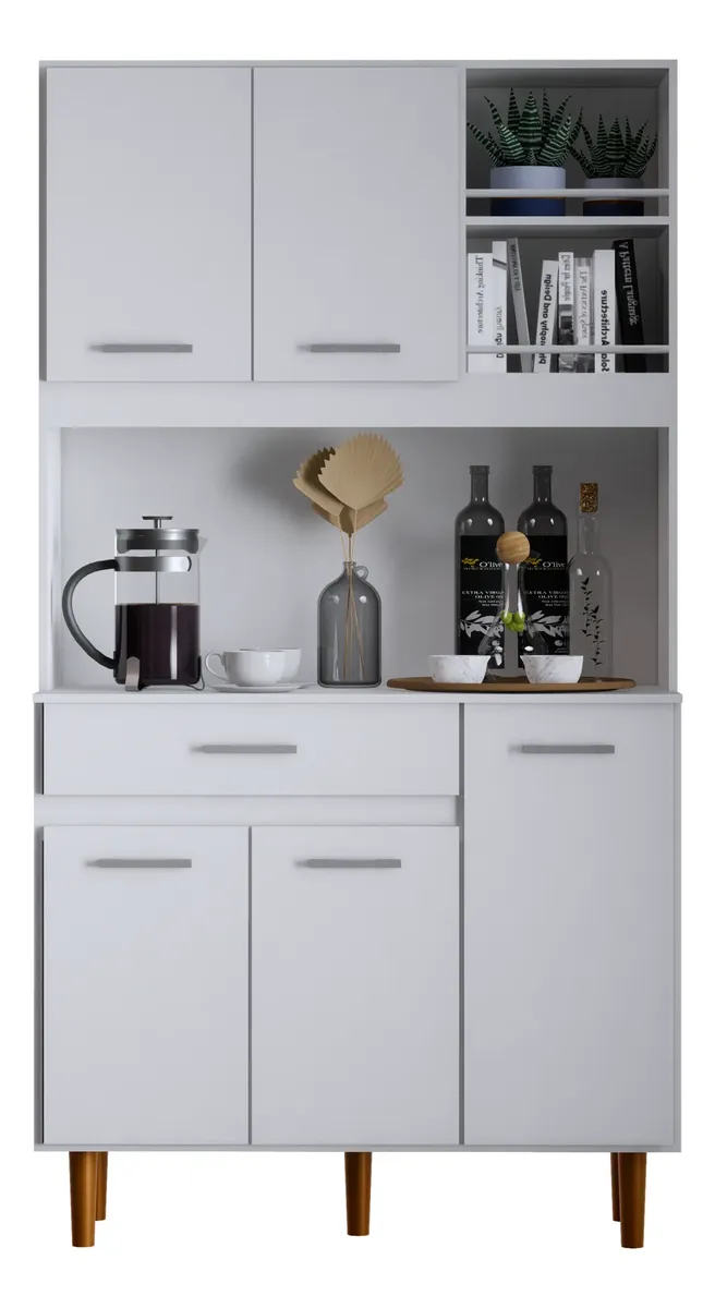Armário De Cozinha Compacto Em Mdp Com 5 Portas Love