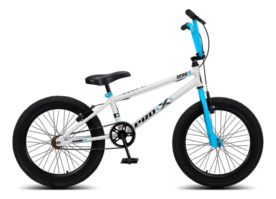 Bicicleta Aro 20 Pro-x Série 1 Bmx Freio V-brake Cor Branco/azul Tamanho Do Quadro 20