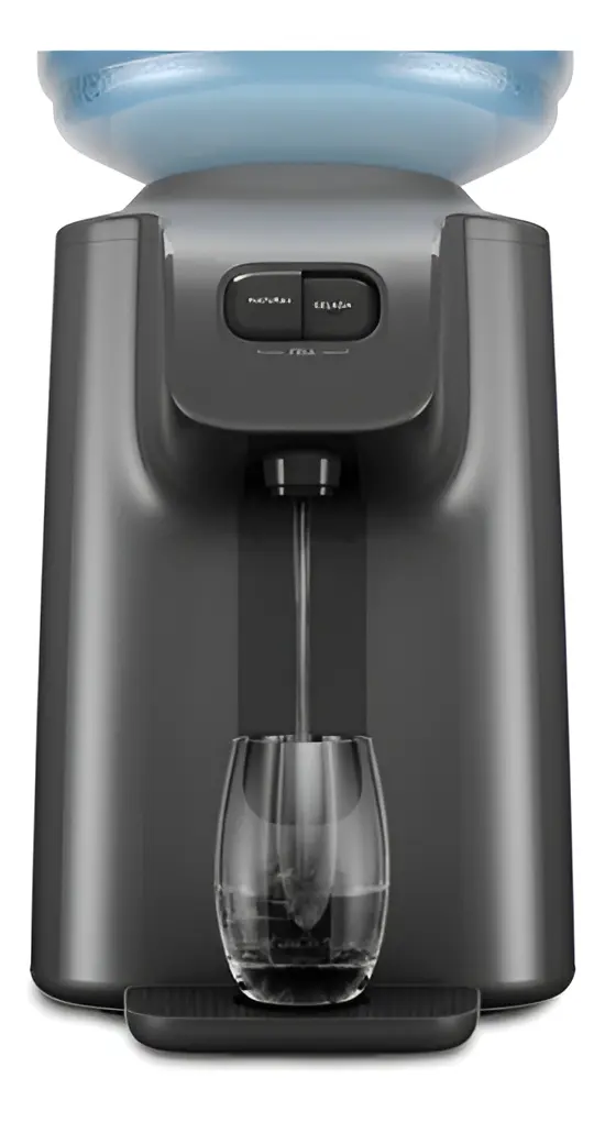 Bebedouro Bancada Mesa de Água Gelada Fria e Natural Motor Compressor galão 10l ou 20l abertura perfurador de lacre garrafão cinza grafite 127/220V