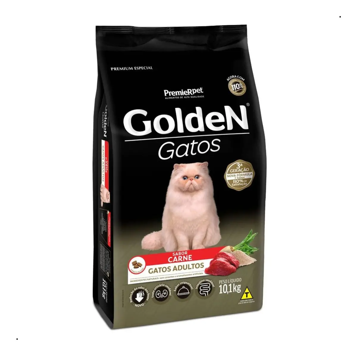 Ração Golden Gatos Adultos Sabor Carne 10,1kg