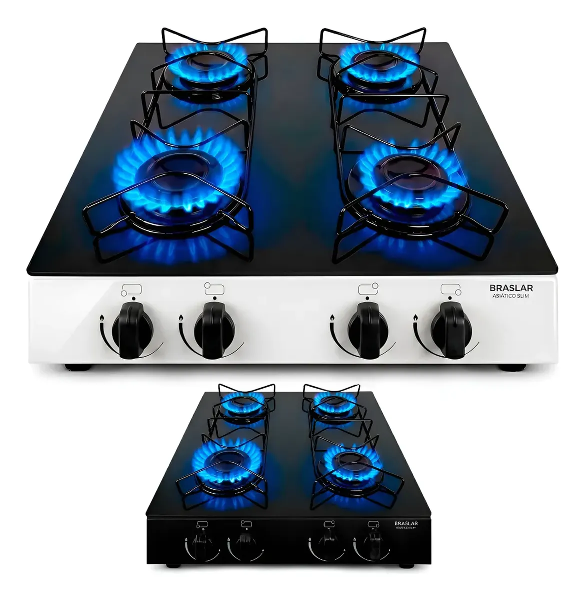 Fogão Cooktop Asiático Vidro 4 Bocas Braslar