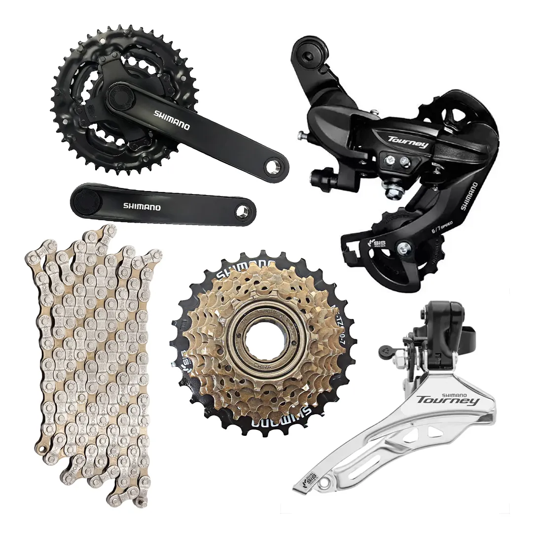 Kit Relação Shimano Tourney 7v Câmbios Pedivela Corrente