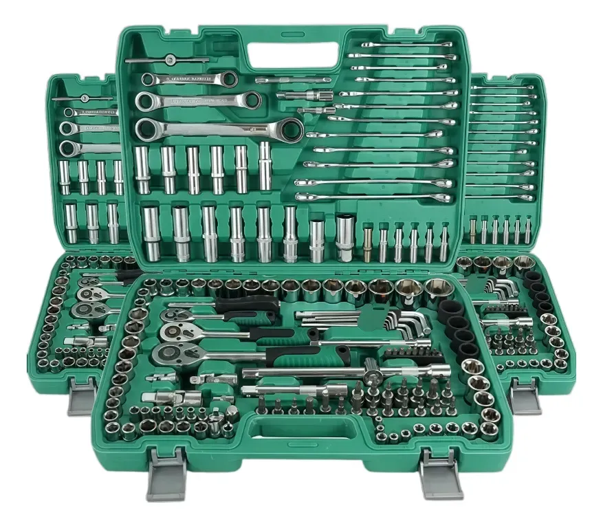 Kit Jogo De Ferramentas Com Soquetes 151 Peças De Aço Crv Verde