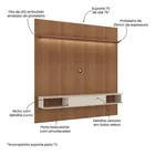 Painel Belluno Para Tv De Até 75 Pol 1 Prateleira E 2 Nichos Cinamomo/off White